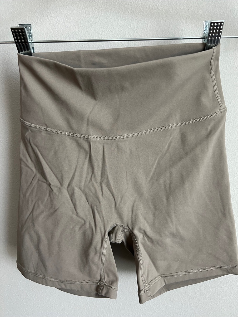Paragon Fitwear High-Waist Bike Shorts — Taupe